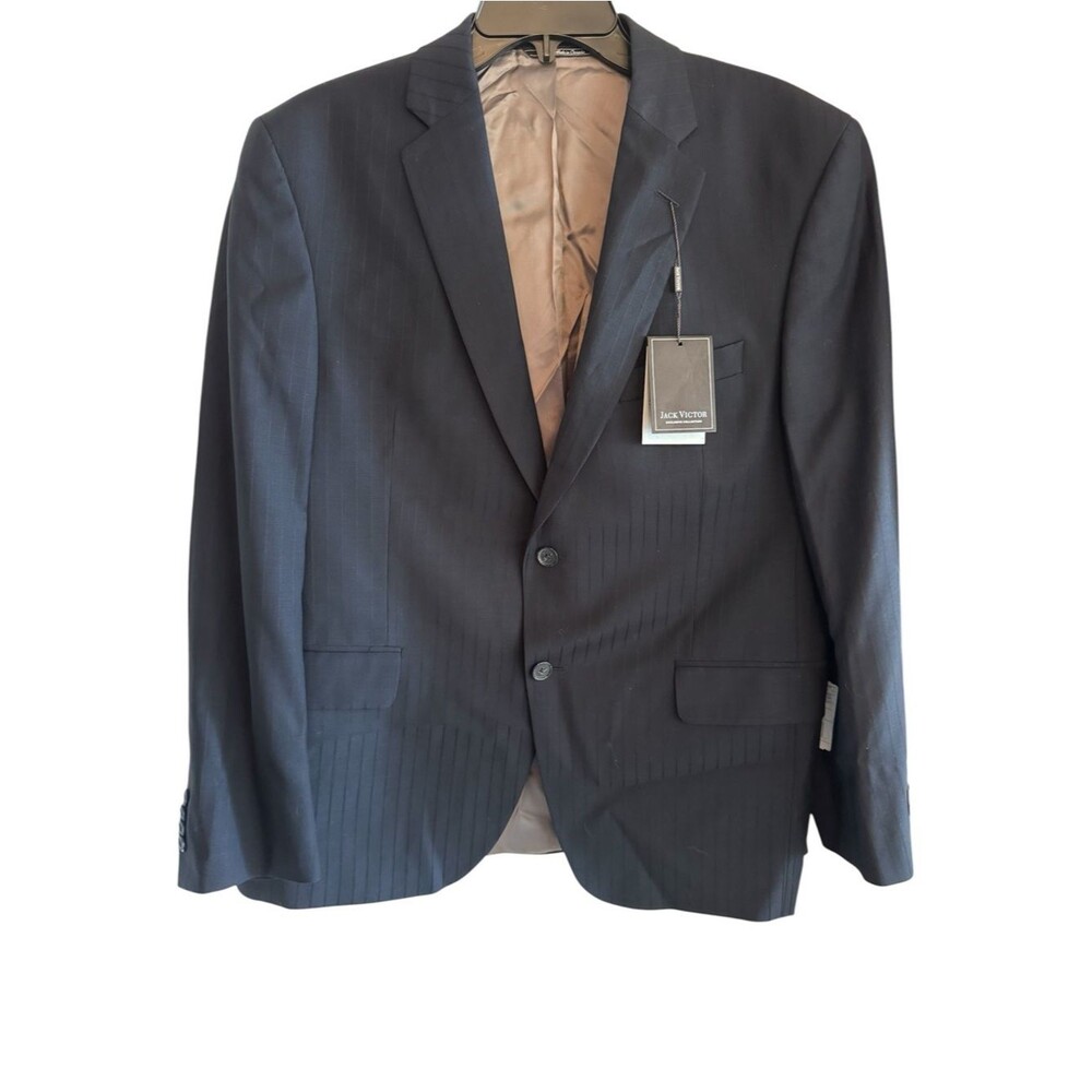 Jack Victor Navy Blue Men's Pinstripe FULL SUIT NWT
